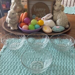 Set of 4 Princess House Fantasia 5-1/4 inch Coupe Soup Cereal Bowls Clear